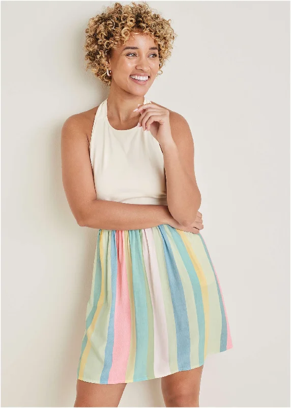 Final Clearance shift dressStripe Halter Mini Dress - Boardwalk Stripe