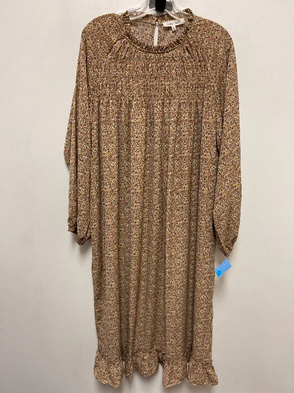 Extra Savings mini dressDress Casual Midi By Indigo Soul In Tan, Size: Xl