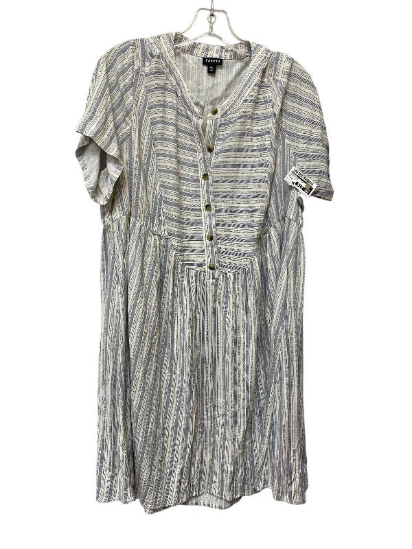 Weekend Deal stylish party dressDress Casual Short By Torrid In Blue & White, Size: Xl