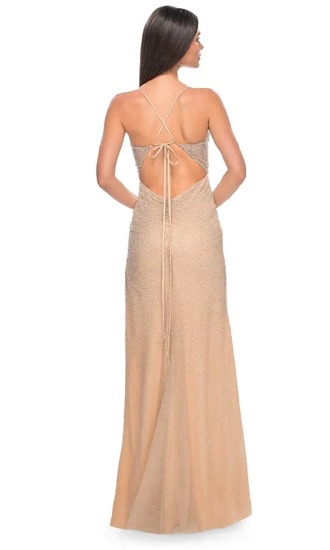 Limited Edition La Femme 32435 - Rhinestone Embellished Bustier-Style Top Prom Gown