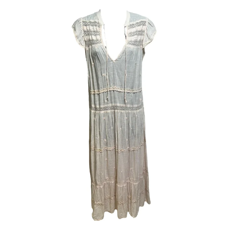 Can't Be Beat puff sleeve dressMidnight Midi Dress By Free People In Light Pink, Size: S