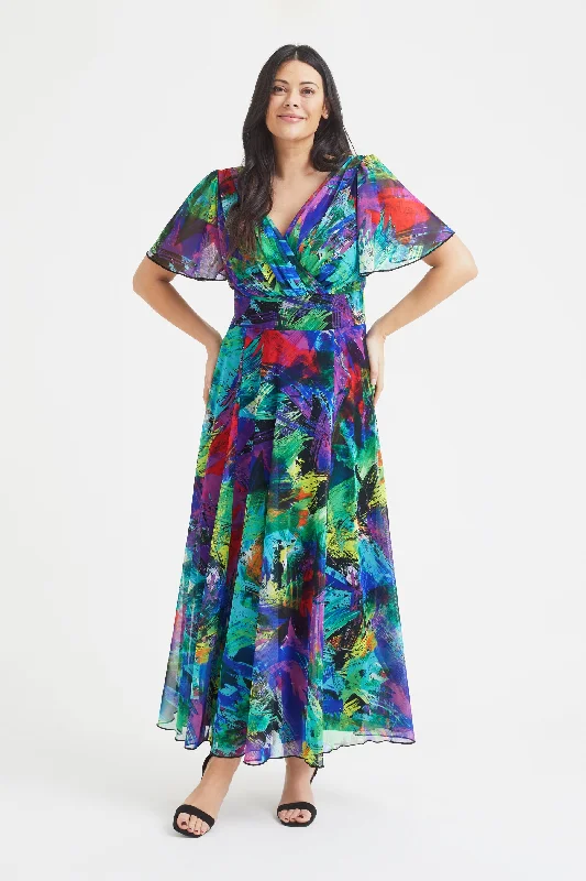 Big Discounts formal dressIsabelle Multi Brush Float Sleeve Maxi Dress