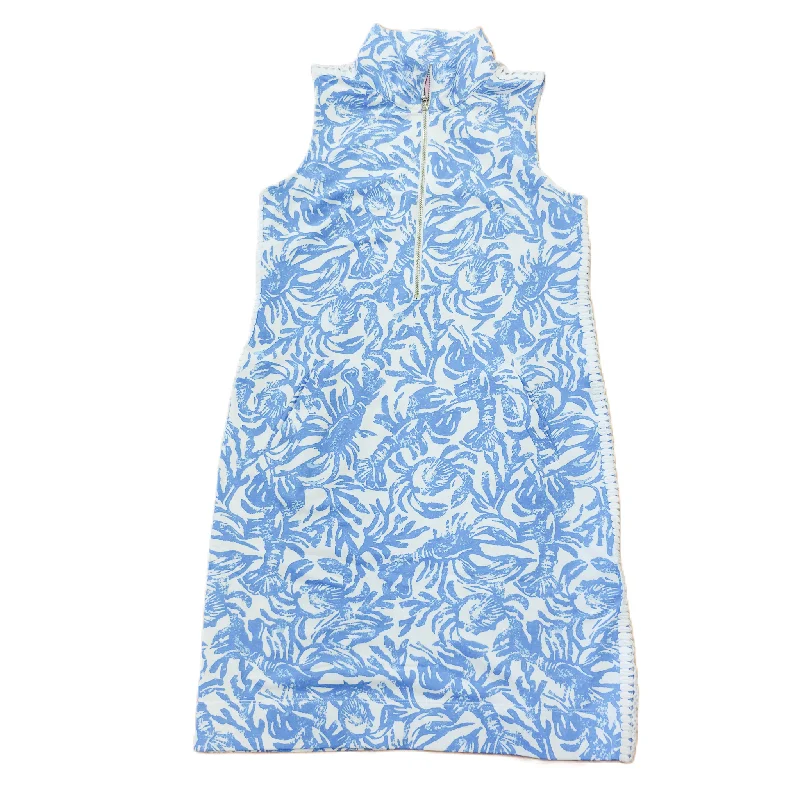 New Arrival ruched dressBlue & White Dress Designer By Lilly Pulitzer, Size: Xxs