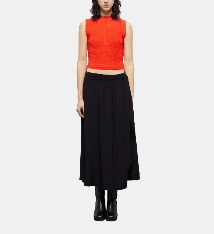 Low Prices Orange Short Knit Top | Women | Pumpkin