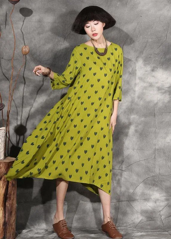 Price Reduction wool dress100% dotted linen clothes For Women design yellow Dresses summer