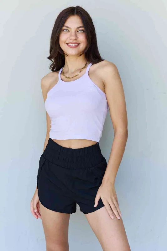 Clearance Sale Ninexis Everyday Staple Soft Modal Short Strap Ribbed Tank Top in Lavender