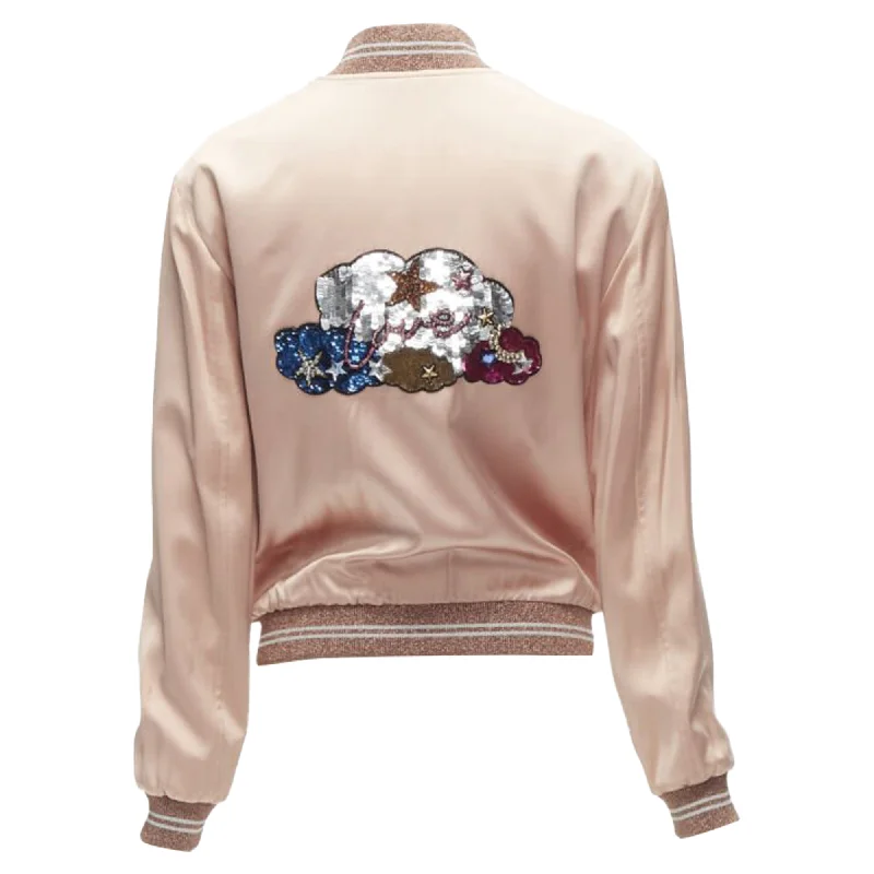 While Supplies Last Saint Laurent love sequins satin bomber