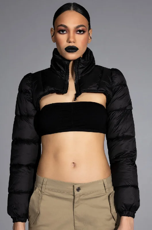 Don’t Miss Out vintage coatAZALEA WANG ULTRA CROP PUFFER JACKET