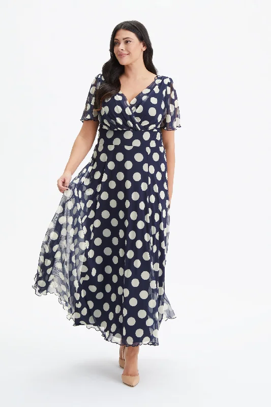 Epic Deals boho-chic dressIsabelle Navy Cream Float Sleeve Maxi Dress