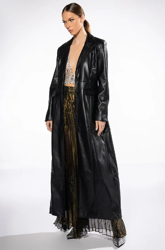 Reduced Prices warm jacketKIM LONG PU TRENCH WITH CHEETAH LINING