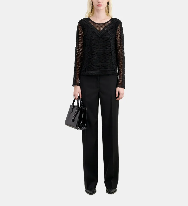 Deal Dash Guipure Top | Women | Black