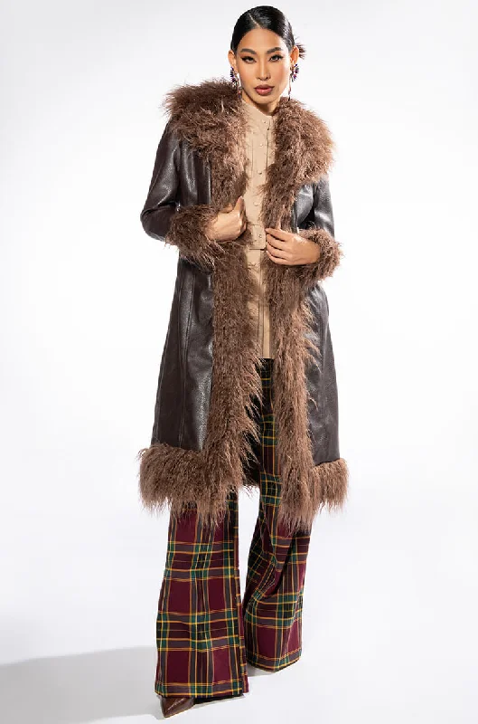 Closeout wool coatPENNY LANE SHAGGY TRENCH COAT