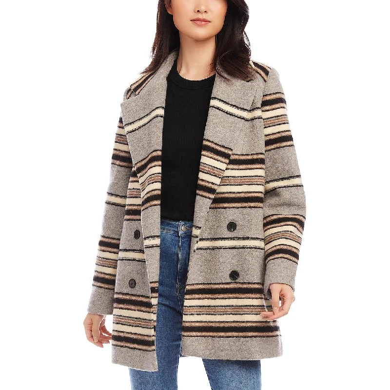 Final Clearance Womens Wool Blend Double-Breasted Pea Coat