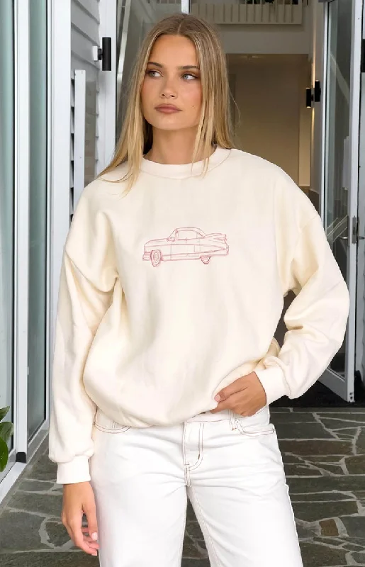 Super Sale retro coatElodie Cream Crew Neck Sweater