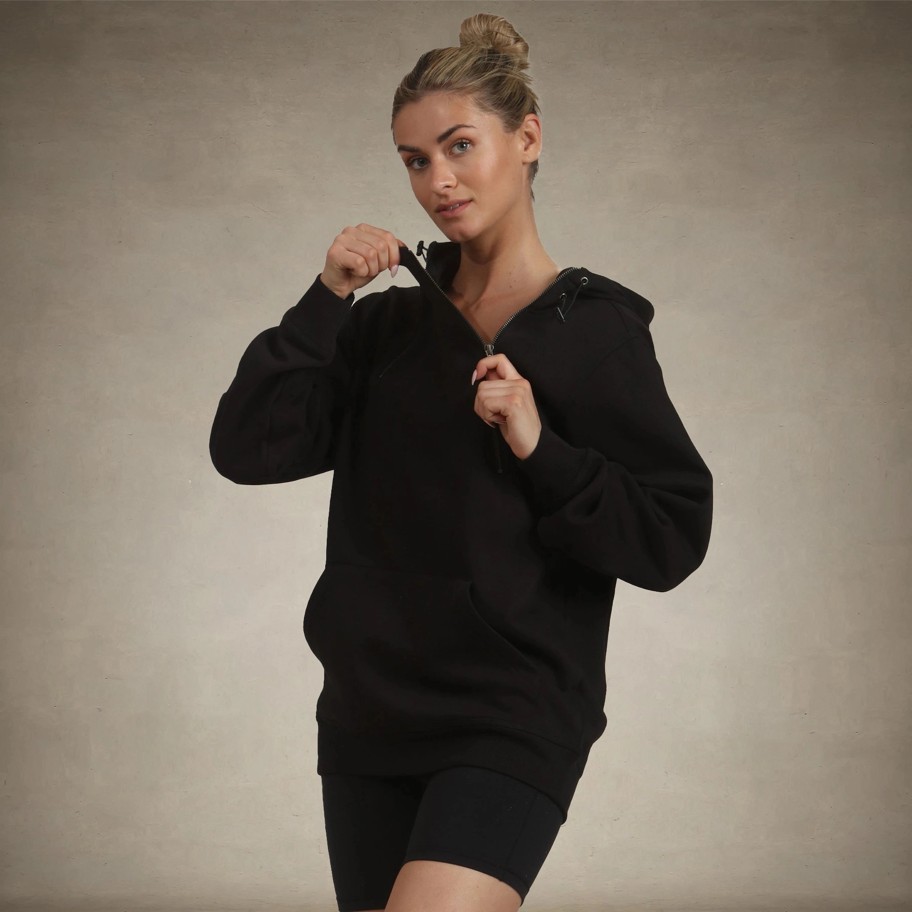 Huge Discounts Women's Taylor Double Zipper Pullover Oversized Hoodie
