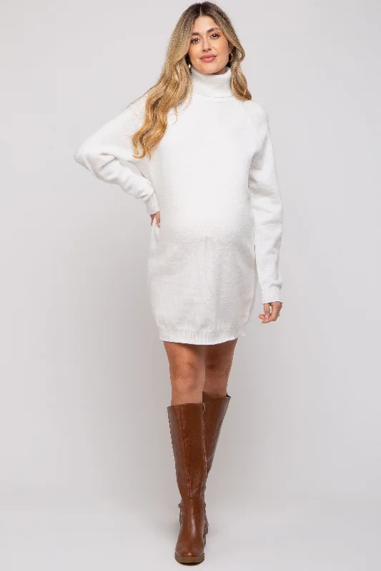 Price Fest off-shoulder dressCream Knit Long Sleeve Turtleneck Maternity Sweater Dress