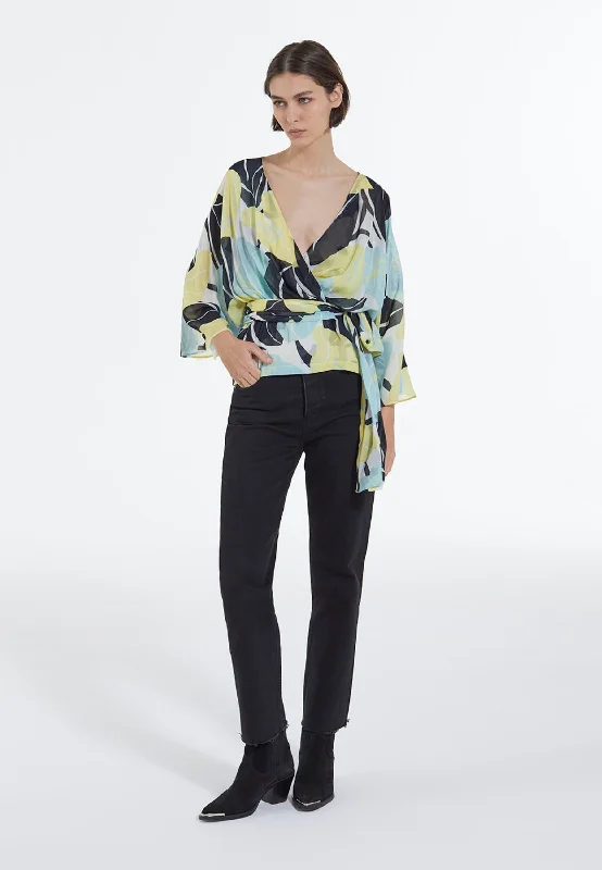 Sale Event Kimono Flowing Top With Floral Print | Women | Green