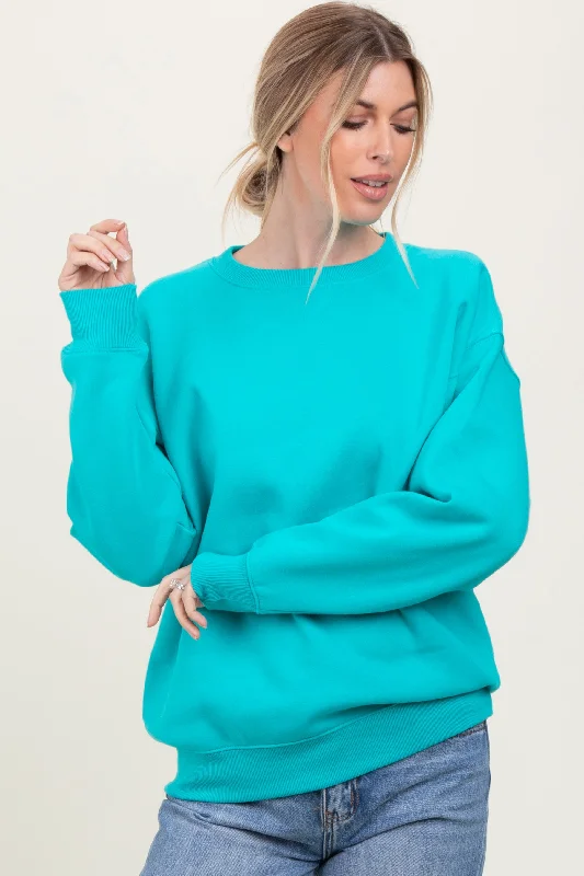 Loyalty Reward Turquoise Basic Fleece Crewneck Sweatshirt