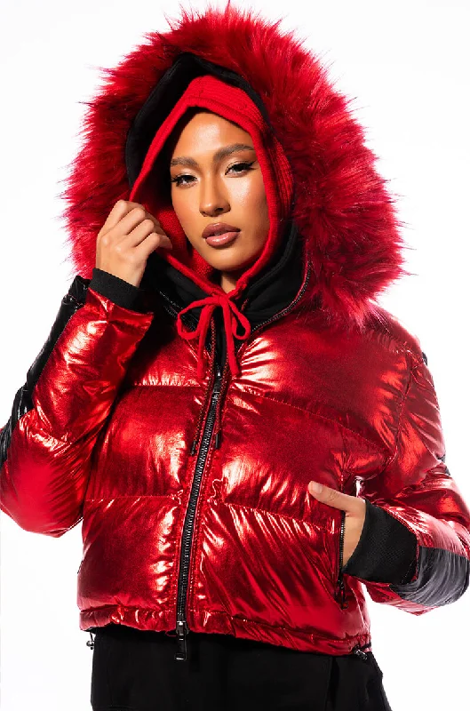 Deal Dash trendy bomber coatAKIRA TOUR METALLIC PUFFER COAT