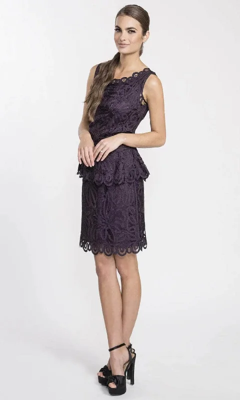 Buy More, Save More Soulmates D1314 - Chic Peplum Sleeveless Top With Knee Length Skirt
