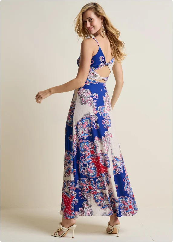 Price Drop midi dressTwist Back Maxi Dress - Red Multi