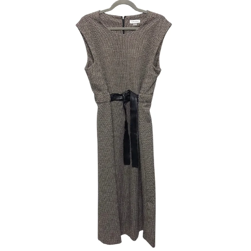 YEAR-End Clearance wrap-around dressDRESS CASUAL MIDI by CALVIN KLEIN In BROWN, Size: 14