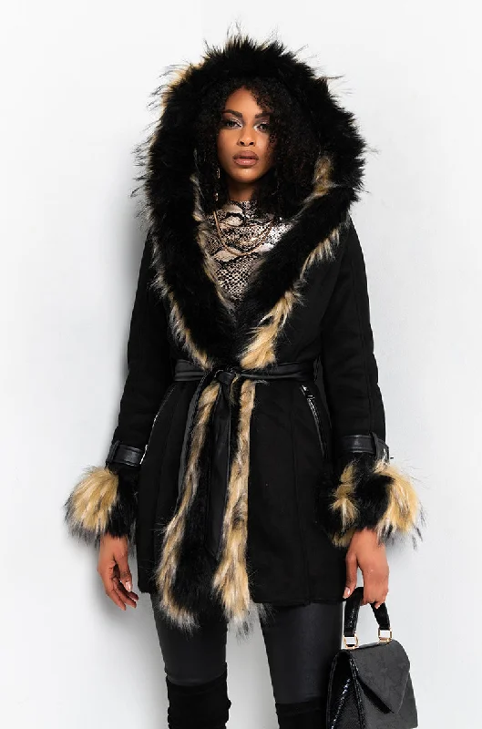 Price Break oversized puffer coatCATALINA MIX FAUX FUR LONG DRESSY COAT