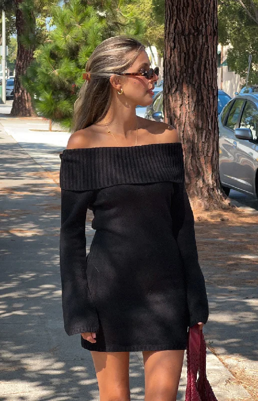 Price Rollback zip-up jacketHalia Black Long Sleeve Mini Dress