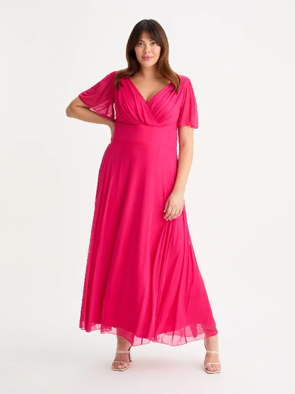 Shop and Save comfy dressIsabelle Cerise Float Sleeve Maxi Dress