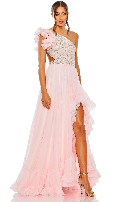 Low Prices Mac Duggal 68480 - Flowy Sequined Top A-line Gown
