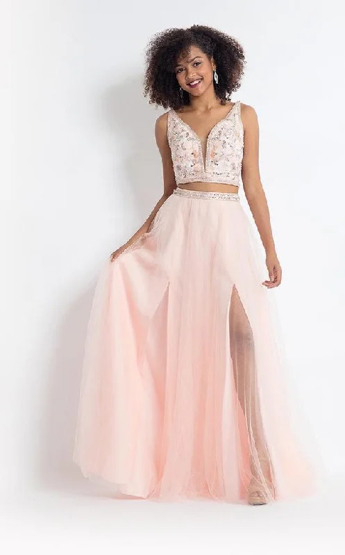 Price Drop Rachel Allan - 6118 Strappy Open Back Beaded Top Tulle Gown - 1 pc Blush In Size 0 Available