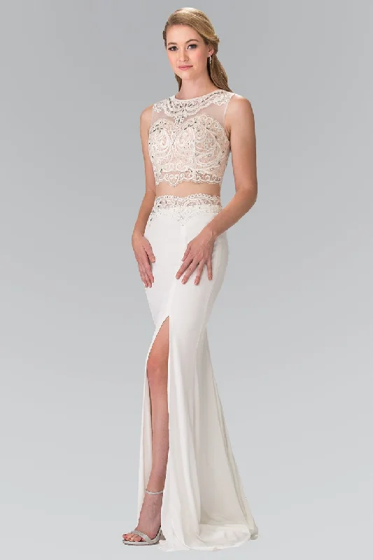 Steals and Deals Elizabeth K - GL2373 Two-Piece Beaded Lace Top Evening Gown