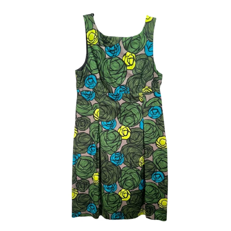 Clearance Event v-neck dressSeara Green Floral Print Sheath Dress Designer By Theory  Size: 8