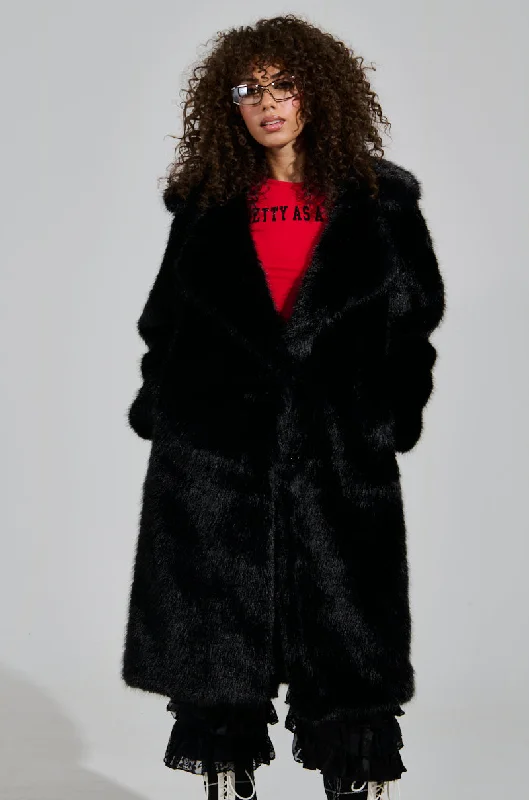Special Discount sleek trench coatLENOX FAUX FUR TRENCH IN BLACK