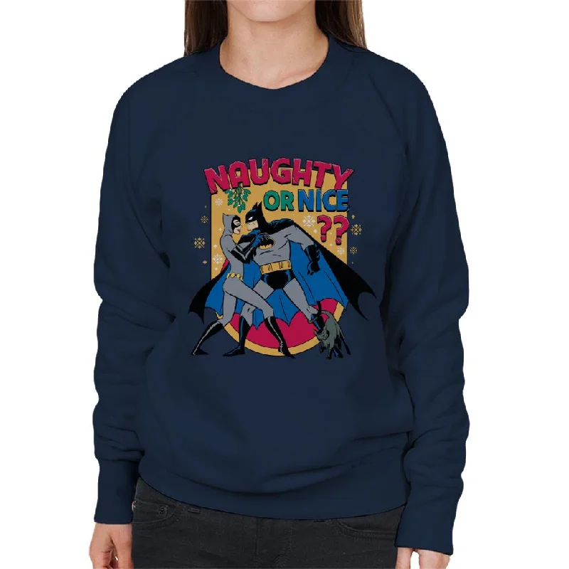 YEAR-End Sale soft athletic sweatshirtBatman Christmas Naughty Or Nice List Women's Sweatshirt