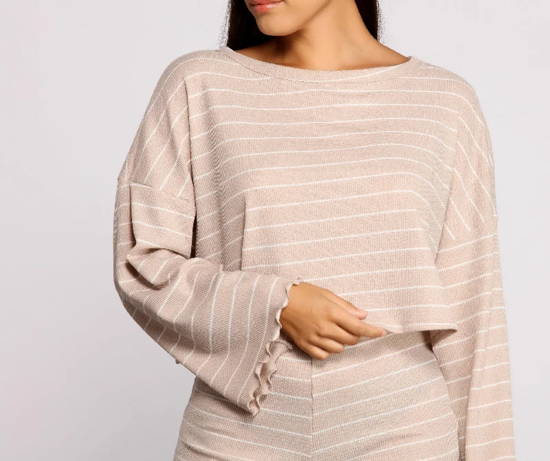 One-DAY Sale Sweet Dreams Striped Pajama Top