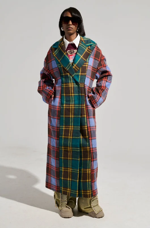 YEAR-End Sale wool-blend coatTECHNICOLOR DREAM TRENCH