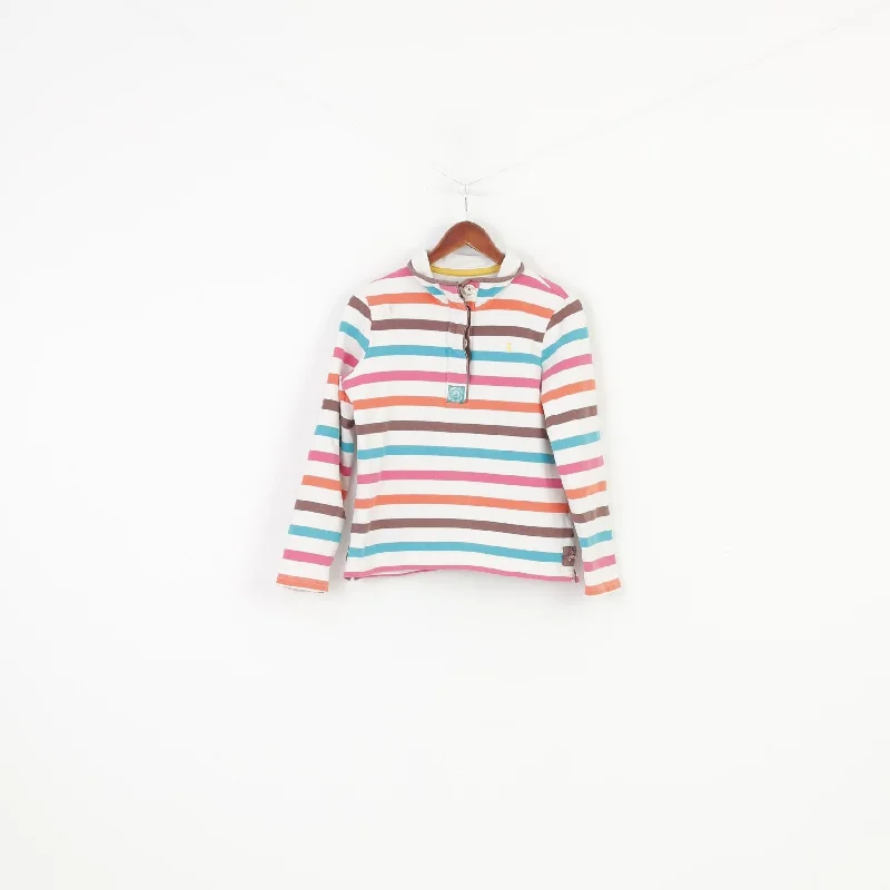 Year-End Clearance Joules Woman M Longsleeve Striped White Bottoms Collar Cotton Top