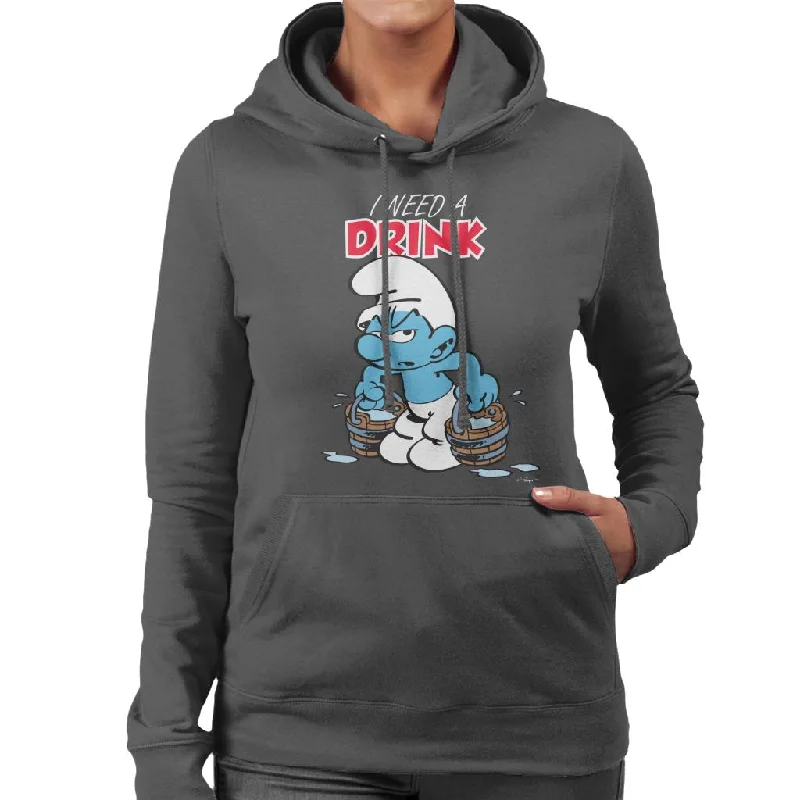 YEAR-End Clearance minimalist hooded sweatshirtThe Smurfs I Need A Drink Women's Hooded Sweatshirt