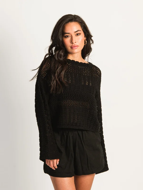 Special Promotion HARLOW LAYLA LONG SLEEVE CROCHET - BLACK