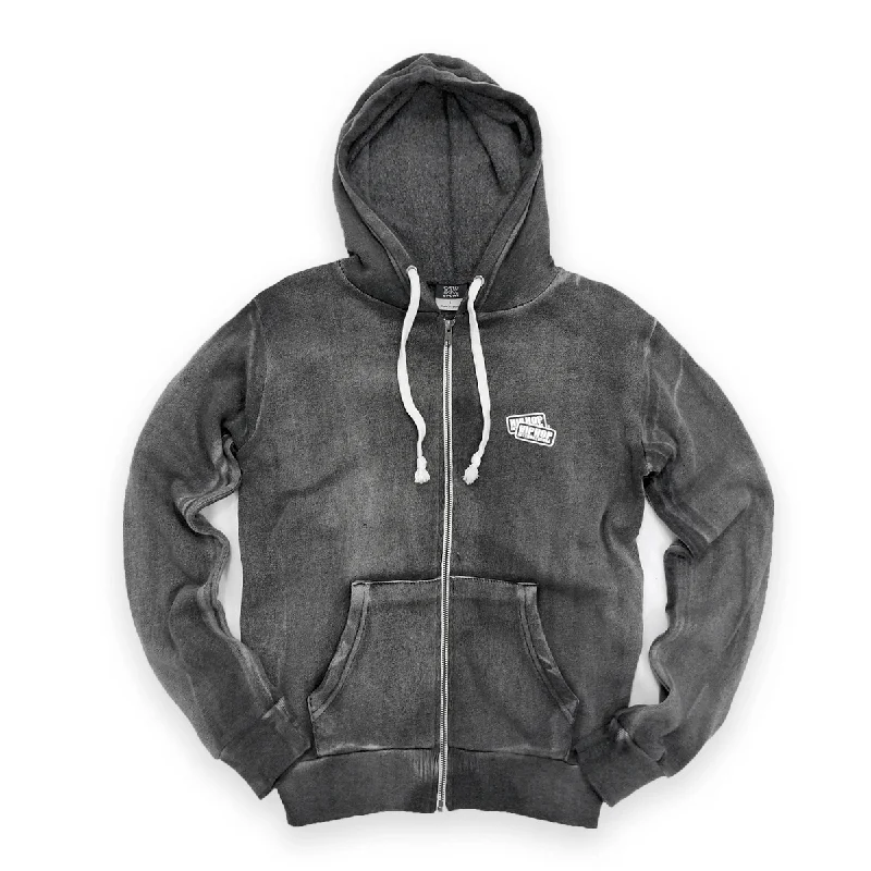 Crazy Savings WOMENS DOUBLE TAG ENZYME WASHED FLEECE ZIP HOODY - GRAPHITE
