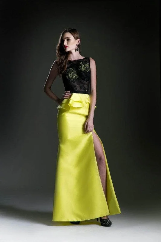 YEAR-End Sale Ladivine 15088 - Laced Top Slit Mermaid Gown