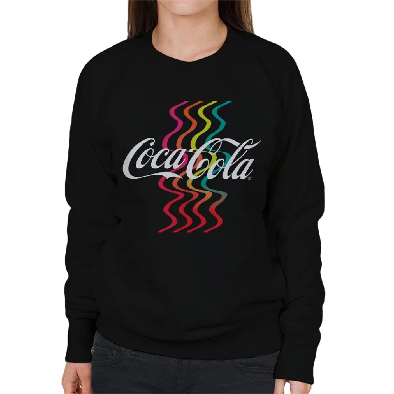 Final Clearance luxe gym hoodieCoca Cola Rainbow Waves Logo Women's Sweatshirt