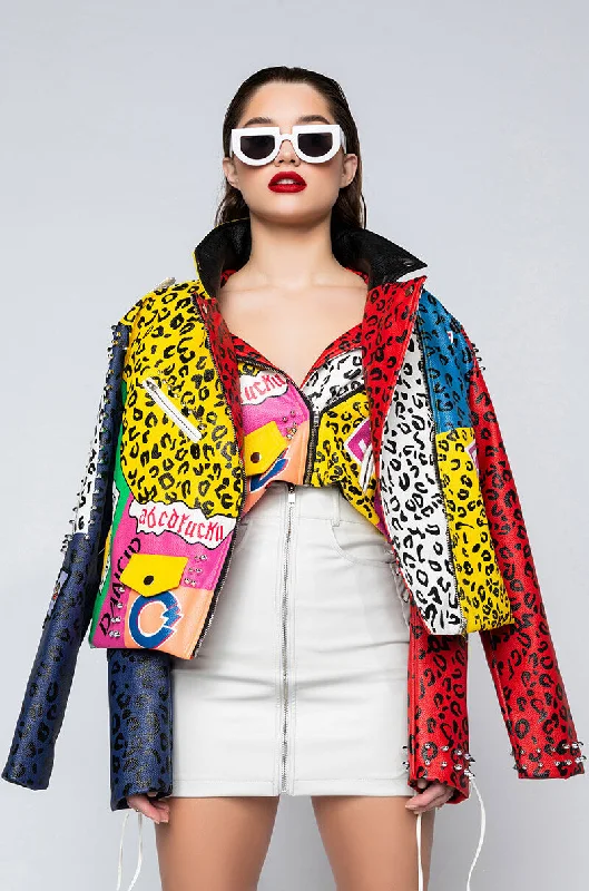 Amazing Deals cozy coatAZALEA WANG WONKA COLORS MOTO JACKET