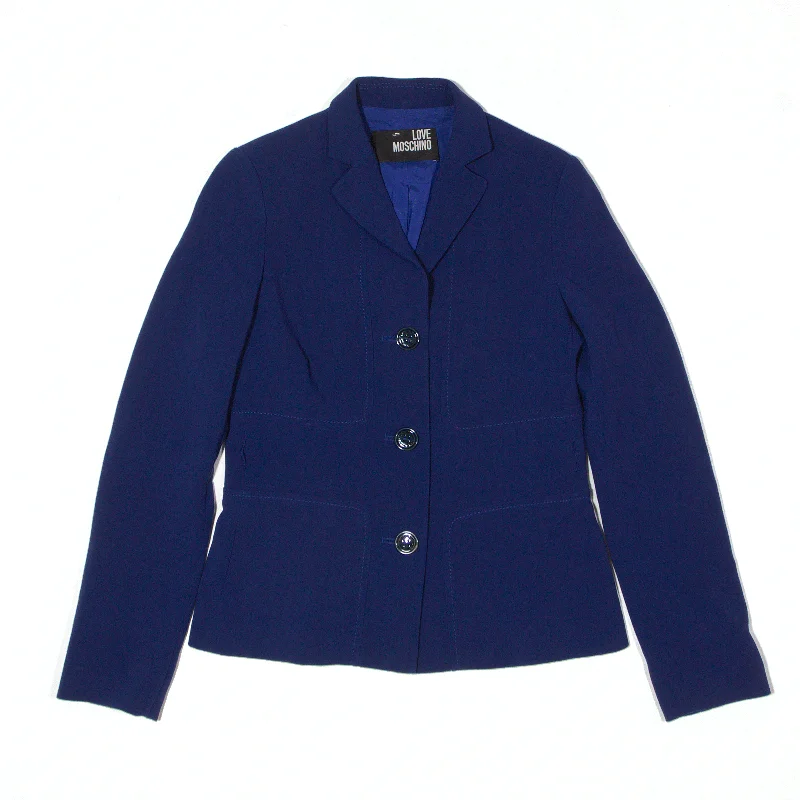 Blowout Sale modern outerwearMOSCHINO Jacket Blue Blazer Womens XS