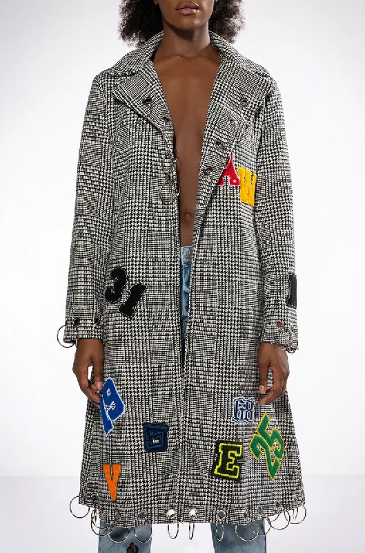 Huge Discounts outdoor adventure coatRINGO PLAID TRENCH