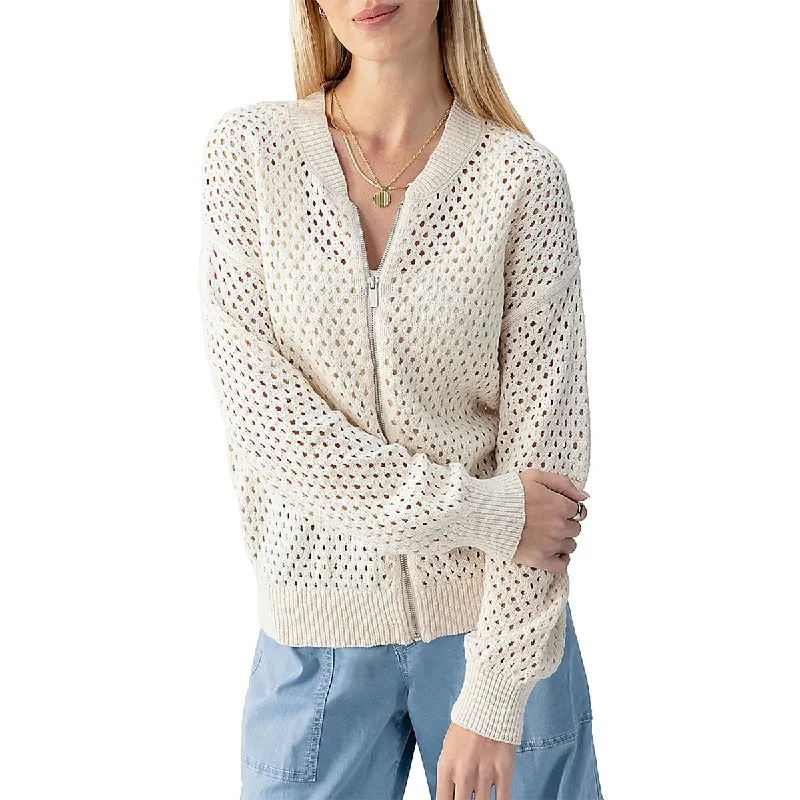 Stock Clearance Womens Cotton Eyelet Bomber Jacket