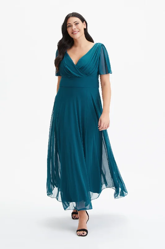 New Deals chic dressIsabelle Teal Float Sleeve Maxi Dress