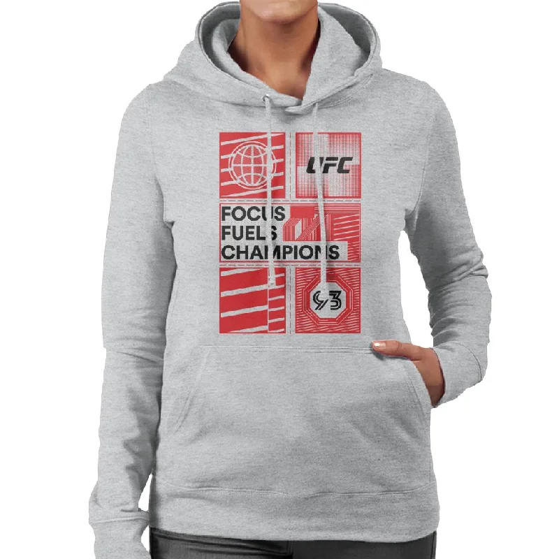 Epic Deals cozy pullover hoodieUFC Red Block Poster 93 Women's Hooded Sweatshirt
