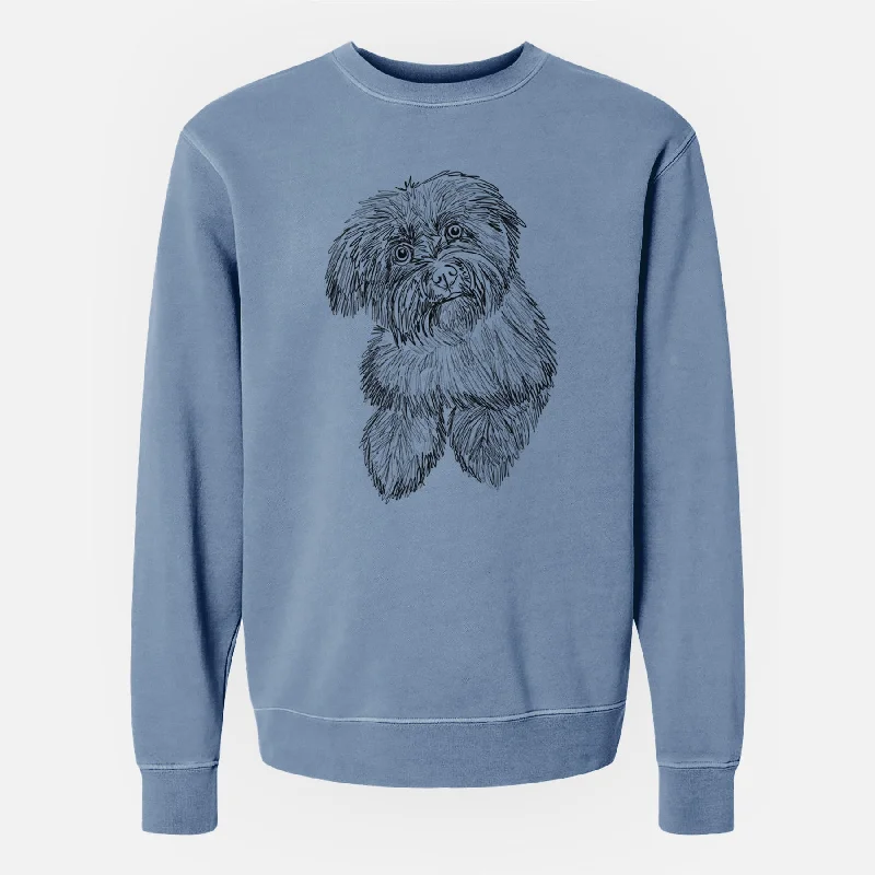 Take Advantage bold fitness hoodieDoodled Hershey the Havanese - Unisex Pigment Dyed Crew Sweatshirt